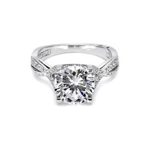 Tacori Platinum Crescent Silhouette Engagement Ring 2565RD4.5