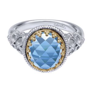 Gabriel Fashion Silver / 18 Karat Two-Tone Roman Ladies' Ring LR5817MYJLB