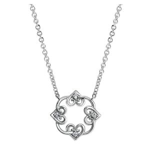 Gabriel Fashion Silver Blossoming Heart Necklace NK4007SV5JJ