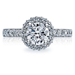 38-25RD65 Platinum Tacori Blooming Beauties Engagement Ring