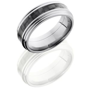 Lashbrook C8REF13-CF Polish Titanium Carbon Fiber Wedding Ring or Band