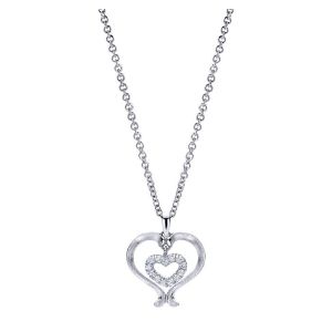 Gabriel Fashion Silver Eternal Love Heart Necklace NK4083SV5JJ