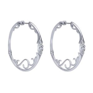 Gabriel Fashion Silver Hoops Hoop Earrings EG12042SVJWS