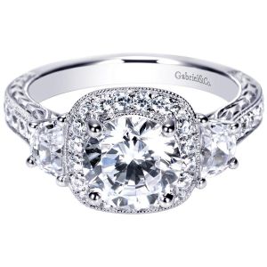 Gabriel 14 Karat Victorian Engagement Ring ER8918W44JJ