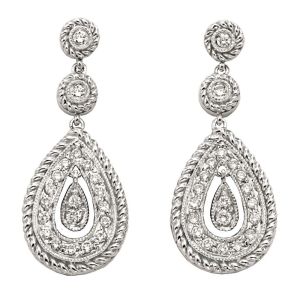 Gabriel Fashion 14 Karat Hampton Diamond Drop Earrings EG9341W44JJ