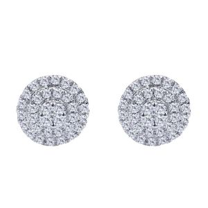 Gabriel Fashion 14 Karat Clustered Diamonds Stud Earrings EG12225W45JJ