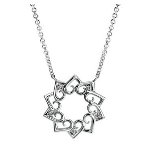 Gabriel Fashion Silver Blossoming Heart Necklace NK3944SV5JJ