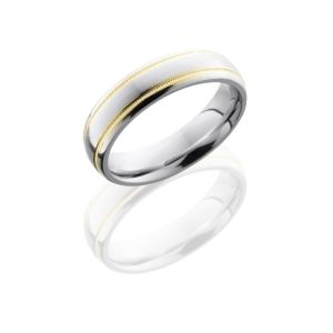 Lashbrook CC6D21W-14KYMIL SATIN-POLISH Cobalt Chrome Wedding Ring or Band