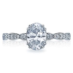 57-2OV75X55 Platinum Tacori Sculpted Crescent Engagement Ring