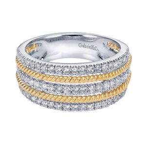 Gabriel Fashion 14 Karat Two-Tone Hampton Diamond Ladies' Ring LR6153M45JJ