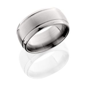 Lashbrook 10D21W SATIN-POLISH Titanium Wedding Ring or Band