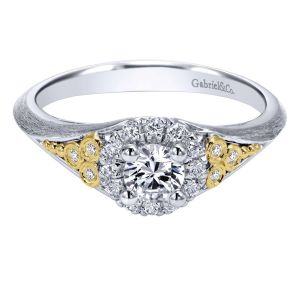 Gabriel 14 Karat Contemporary Engagement Ring ER911500R0M44JJ