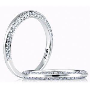 A.JAFFE Art Deco Collection Classic Platinum Diamond Wedding Ring MR1543 / 37