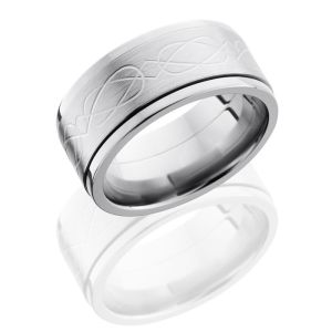 Lashbrook 10Fcltspin Satin-Polish Titanium Wedding Ring or Band