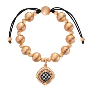 Gabriel Fashion Silver Two-Tone Bacca Beads Tennis Bracelet TB3395SKJWS