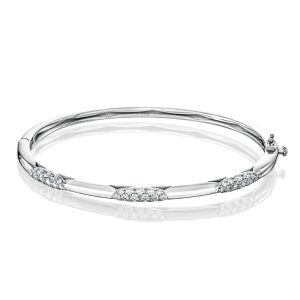 Tacori Crescent Eclipse Diamond 18K 360° Slim Bangle FB668