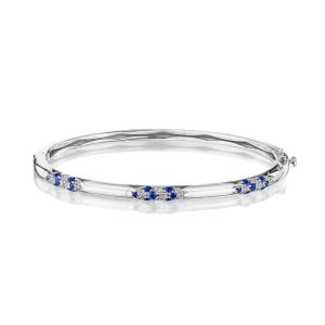 Tacori 18K Crescent Eclipse Pulse Diamond and Sapphire Bangle FB668DBS