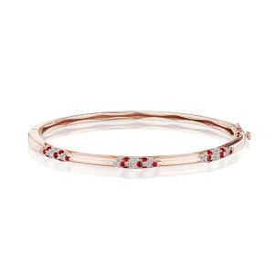 Tacori 18K Crescent Eclipse Pulse Diamond and Ruby Bangle FB668DRBPK