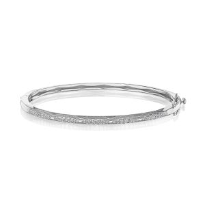 Tacori 18K Crescent Eclipse Bangle Single Row Diamond FB847