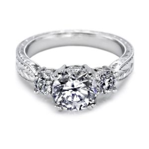 Tacori 18 Karat Hand Engraved Engagement Ring 10943