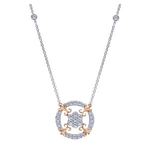 Gabriel Fashion 14 Karat Two-Tone Lusso Diamond Necklace NK4506T45JJ