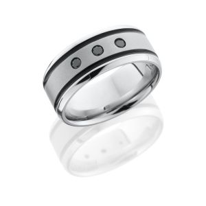 Lashbrook CC9B21WABLKDIA3X.06 BEAD/POLISH Cobalt Chrome Wedding Ring or Band