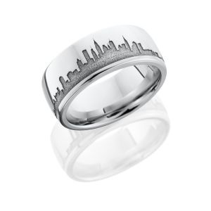 Lashbrook CC8D/LCVNEWYORKSKYLINE POLISH Cobalt Chrome Wedding Ring or Band