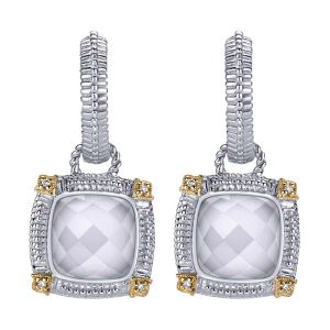 Gabriel Fashion Silver / 18 Karat Two-Tone Roman Drop Earrings EG10815MY5XW