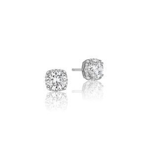 Tacori Dantela Bloom Diamond Stud Earrings FE6435PLT Platinum 