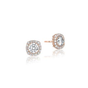 Tacori Full Bloom Diamond Stud Earrings 18k FE803CU65PK