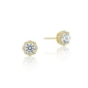 Tacori Art Deco Bloom Diamond Stud Earrings 18k FE804RD5Y