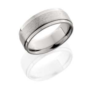 Lashbrook 8FGEW STONE-POLISH Titanium Wedding Ring or Band