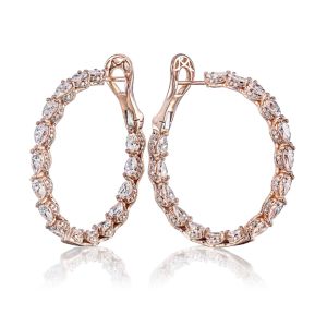 Tacori Diamond Hoop Earrings 18k FE812PK