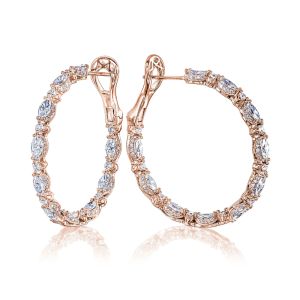 Tacori Diamond Hoop Earrings 18k FE813PK