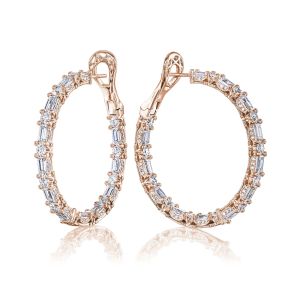 Tacori Diamond Hoop Earrings 18k FE814PK
