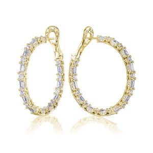 Tacori Diamond Hoop Earrings 18k FE814Y