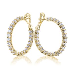 Tacori Diamond Hoop Earrings 18k FE815Y