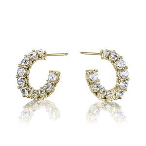 Tacori Diamond Huggie Earrings 18k FE817Y