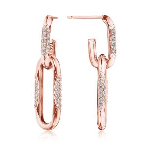 Tacori Crescent Eclipse Diamond Single Link Earrings 18k FE822PK