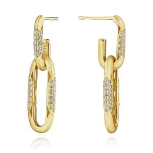 Tacori Crescent Eclipse Diamond Double Link Earrings 18k FE822SY