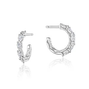 Tacori Stilla Small Hoop Earrings in 18k White Gold FE827