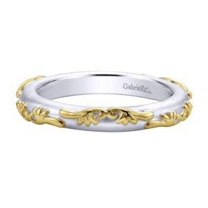 Gabriel Fashion Silver / 18 Karat Two-Tone Stackable Stackable Ladies' Ring LR5897-7MYJJJ