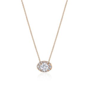 FP811HRDOV55PK Tacori 18k Horizontal Oval Bloom Diamond Necklace