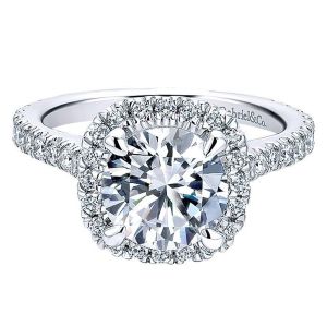 Gabriel 14 Karat Round Halo Engagement Ring ER12559W44JJ