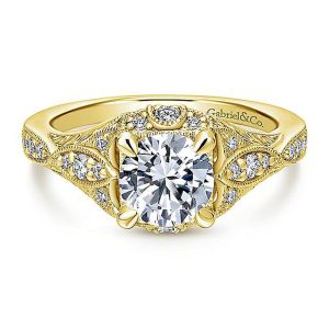 Gabriel 14 Karat Round Halo Engagement Ring ER12580R4Y44JJ