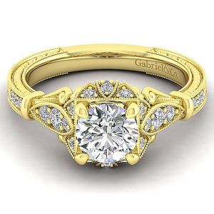 Gabriel 14 Karat Round Halo Engagement Ring ER12581R4Y44JJ