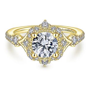 Gabriel 14 Karat Round Halo Engagement Ring ER14411R4Y44JJ