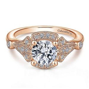 Gabriel 14 Karat Round Split Shank Engagement Ring ER14430R4K44JJ