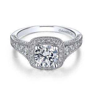 Gabriel 18 Karat Round Halo Engagement Ring ER7293W84JJ