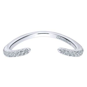 Gabriel 14 Karat White Gold Curved Wedding Band WB12587R4W44JJ